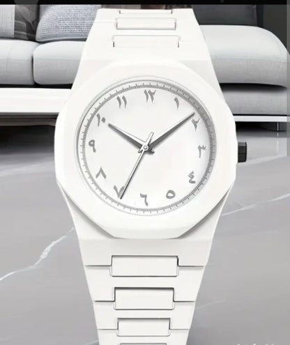 🔥 Trendy / Fashion Vibe

“White Aura Watch – Bold & Minimal”