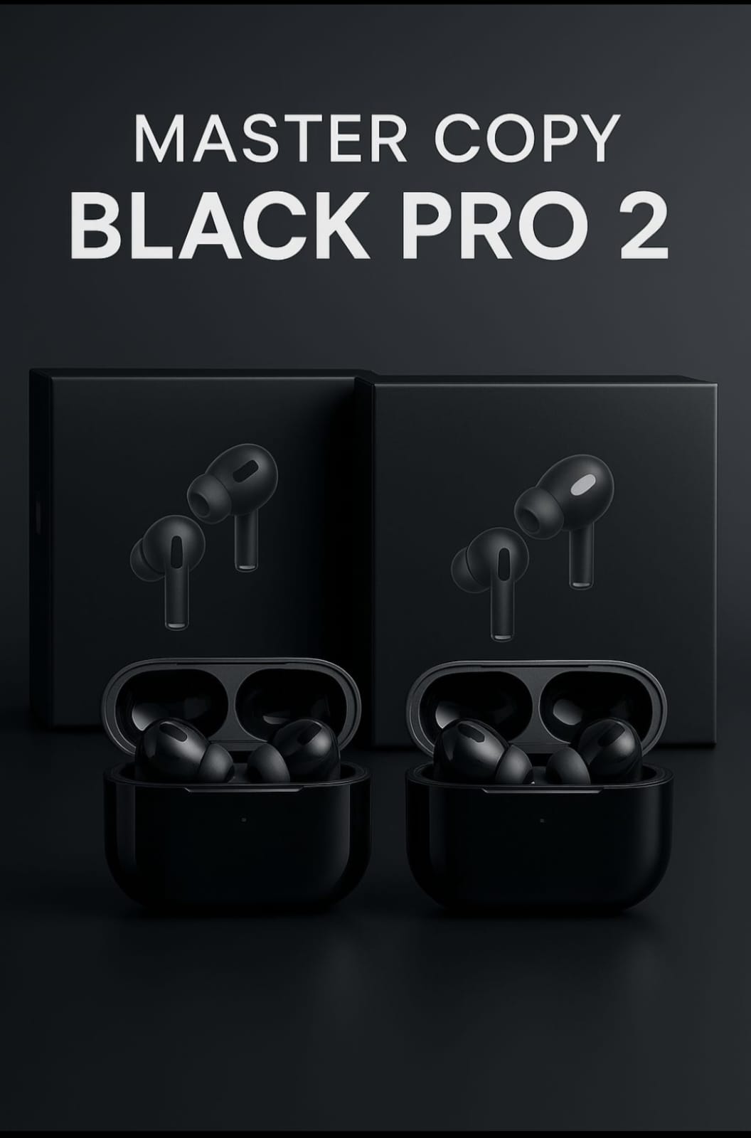 🖤🎧 Black AirPods Pro 2 – Dark, Bold & Unstoppable! 🔥⚡